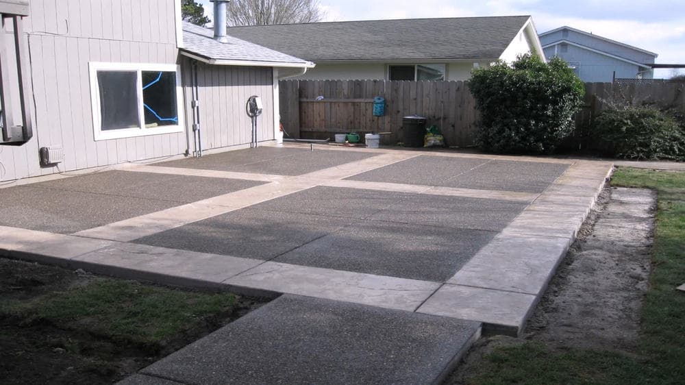 New stamped concrete patio.