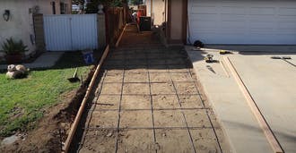 Side yard path under construction for new concrete.